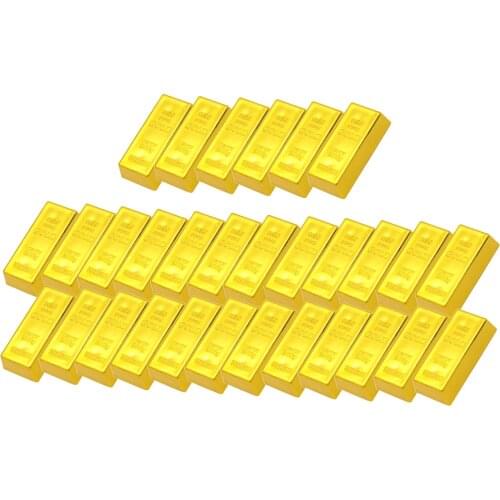 30Pcs Fake Plastic Gold Bar Bullion Paperweight Prop Bullion Display Toy