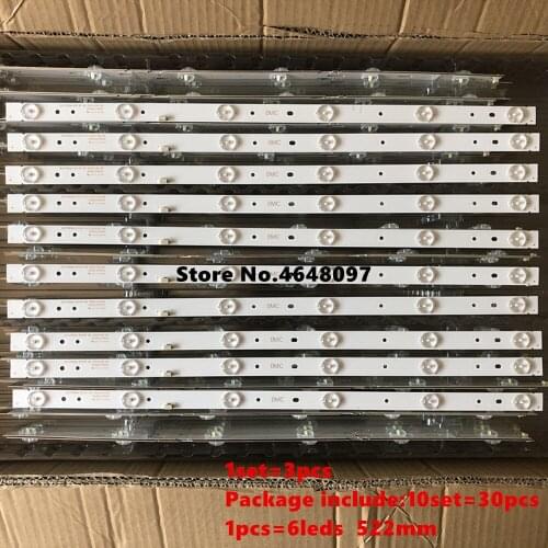 30pçs/set Retroiluminação LED tira GC275D06-ZC14F-03 303GC275031 para 28PHF2056/T3 1 pcs = 6led