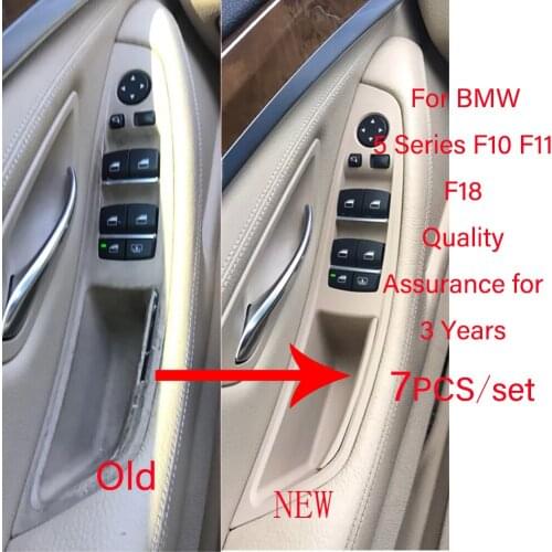7pcs Left Hand Drive LHD For BMW 5 series F10 F11 Gray Beige Black Car Interior Inner Door Handle Panel Pull Trim Cover