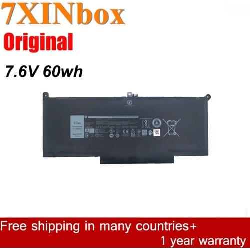 7XINbox 7.6V 60wh Original F3YGT Laptop Battery For DELL Latitude 12 7000 7390 7280 7480 DM3WC 0DM3WC 2X39G N014L7390-D1516FCN