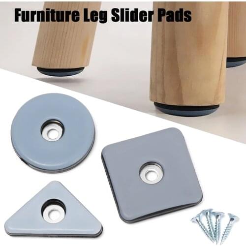 8Pcs Soft Transparent Thickening Rubber Non-slip Pad Table Chair Leg Base Protector Anti-abrasion Floor Mat with Screws Hardware