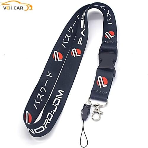 VEHICAR Car logo Lanyard Neck Strap With PASSWORD Logo ID Work Card Cell Phone Keychain Keyring Detachable Hanging Rope
