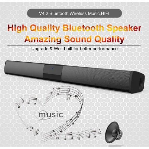 20W Wireless Bluetooth Soundbar Stereo Speakers Home Theater PC TV Sound Bar Surround Sound System AUX TF FM Radio Column BS28B