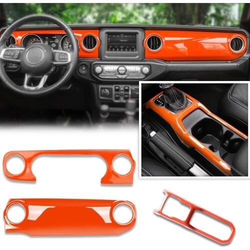For Jeep Wrangler JL 2018 2019 Red Center Console Dashboard Cover Trim Instrument Panel Trim Kit