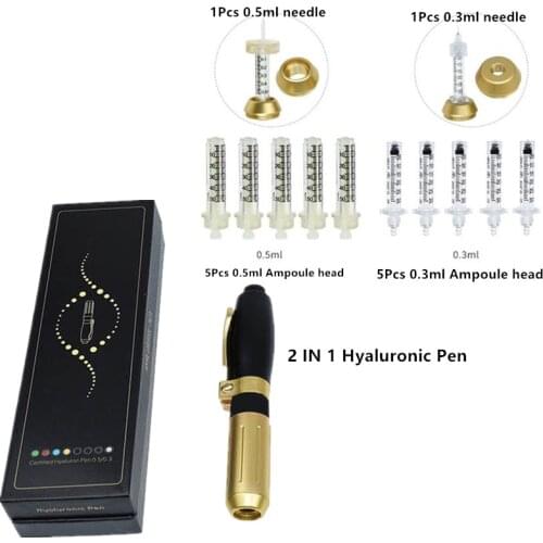 2 IN 1 2021 Injection Gun High Pressure Hyaluronic Acid Pen Tattoo Pen 0.3/0.5ml Anti Wrinkle Lip Hyaluron Gun Atomizer