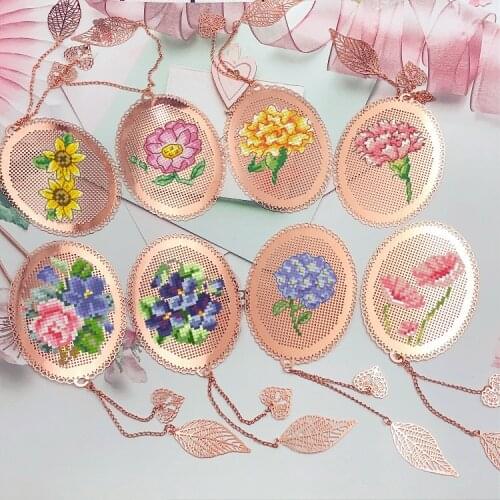 Flowers Bookmark Princess DIY Craft Stich Set Cross Stitch Needlework Embroidery Crafts Counted Cross-Stitching Kit