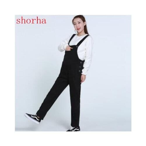 New Maternity Bib Pants Pregnant Trousers Belt Plus red and black Women Pregnant-Overalls Jumpsuit Solid Color Women