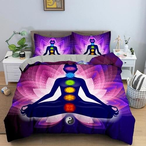 Colorful Duvet Cover Sets Comforter Covers Soft Fabric King Queen Single Size Yoga Bedding Set Kids Boys Girl Bed Cover Set