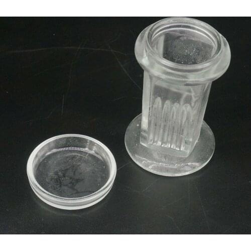5 Slots Round Microscope Glass Slide Staining Jar with Lid For Lab Apothecary Chemist