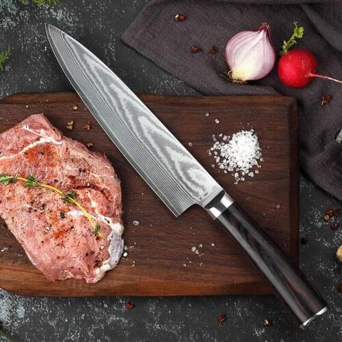 Damascus steel knife kitchen knife Japanese style buffalo knife pattern Damascus grain knife kitchen knife sashimi cooking knife