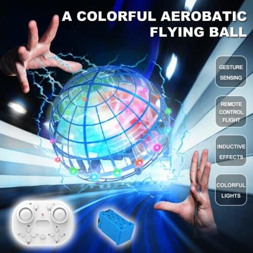 Flying Spinner Ball Mini Drone LED Hand Gesture Control Lamp UFO Boomerang Soaring Light Flying Toy Gift Toys For Kid Adult 2021