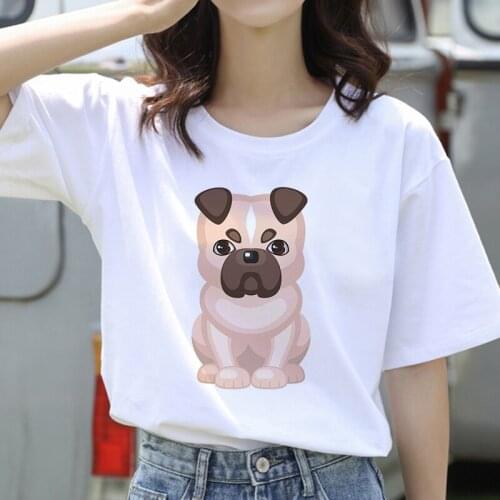 Fashion french bulldog print t shirt women casual t-shirt for girls summer short sleeve tshirt tops tshirt female