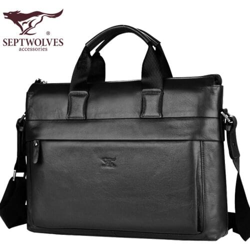 Mens Bag Business First Layer Cowhide Leather Single-Shoulder Bag Crossbody Mens Soft Leather Handbag Briefcase Backpack