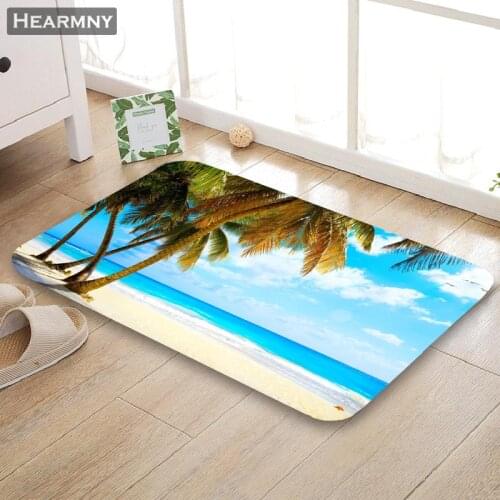 Customizable Sea Doormat Floor/Bath/Kitchen/Beach Mat Flannel Sponge Fabric 3D Printed Shaggy Decoration For Bedroom