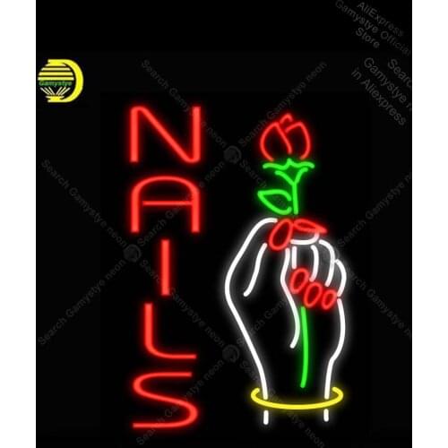 Neon Sign for Nails with Hand Neon Light Neon Bulb sign Beer Bar club Game room Restaurant Neon Beer Signs Neon Signs For Bar