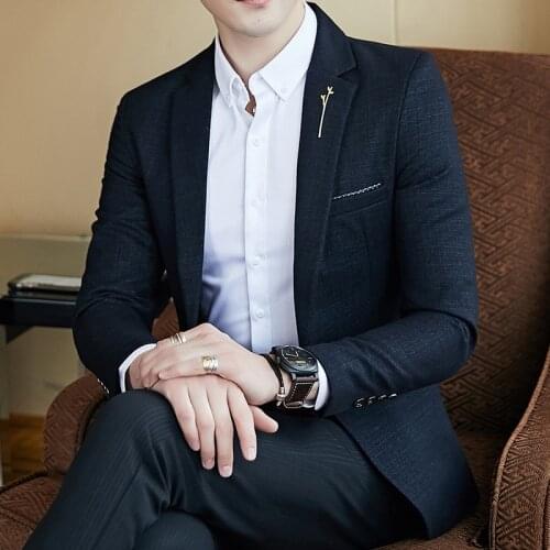 2020 New Winter Mens Blazer Fashion Solid Lapel Collar Suit Coat Male Brand Slim Fit Single Button Casual Blazer Coats M-3XL