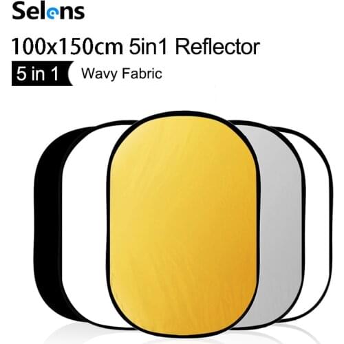 Selens Reflector Portable Photography Studio Photo Collapsible Light Reflector for Outdoor Studio Reflector 100*150CM 5 in 1