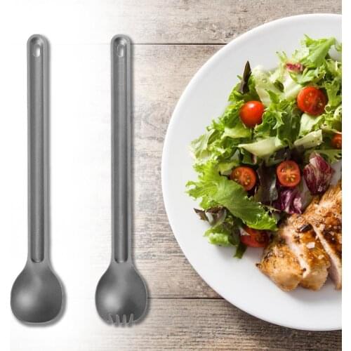 Spoon Portable Anti-rust Titanium Outdoor Tableware Long Handle Spoon for Picnic Cooking Supplies Spoon