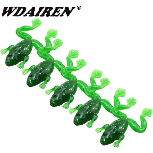 5Pcs Wobbler Silicone Bait Soft Frog Fishing Lure 50mm/3g Isca Artificial Fresh Water Crankbait Rubber Worm Sea Fishing Bait