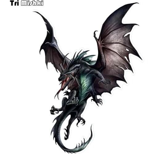 Tri Mishki WCS740 12*16.5cm Pterosaur Awesome Dragon car sticker PVC coloful Decals Motorcycle Accessories sticker office home