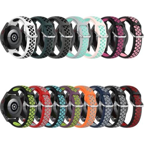 Silicone 20mm Watch Strap Sports Dual Colors Wristband for Samsung Galaxy Watch4 40mm Watch4 Classic 42mm