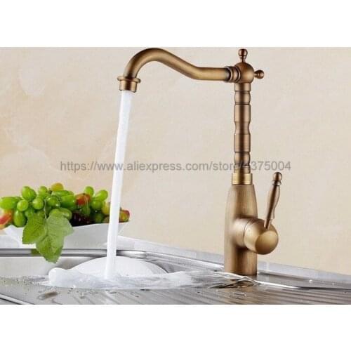 Single Handle Mixer Tap Kitchen Bar Sink Water Faucet Antique brass Rotable Basin Faucet Taps Nan003