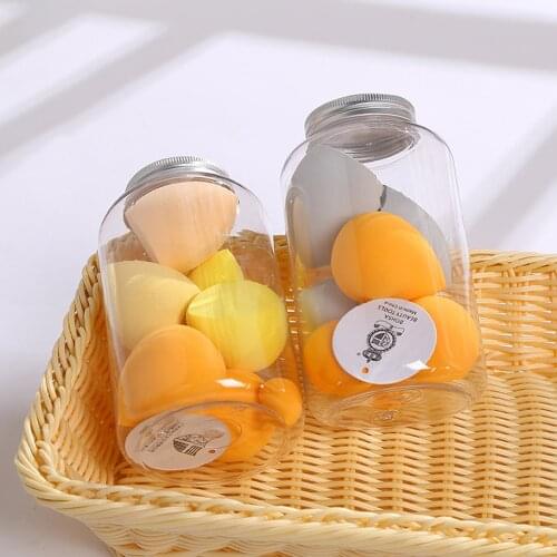 7pcs/set Foundation Sponge Powder Puff Cosmetic Smooth Cream Blending Multi Shape Face Beauty Makeup Tool Set With Bottle