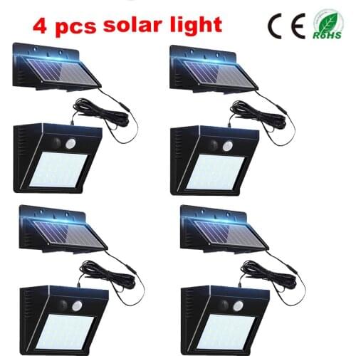 30 LED Solar Power Garden light Path light PIR Motion Sensor waterproof Night Sensor Wall lamp Outdoor Patio Street Security lig