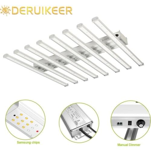 Deruikeer Led Grow Light 640W Samsung Lm301b Chip Full Spectrum Warm White Red Light 8bars Sunlike For Plant Veg Flower 2021 New