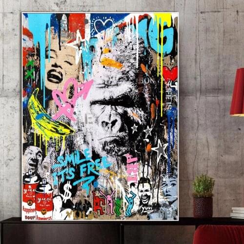 Street Graffiti Art Painting Posters and Prints on the Wall Canvas Graffiti Art the Artwork Picture for Living Room Home Decor