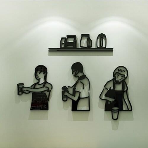 Milk Tea Cold Drink Shop Bar Counter Decoration Sticker Acrylic Restaurant Waterproof/Oil Drain Wall Stickers Cake Shop Decorati