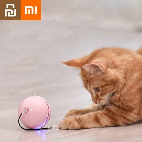 Xiaomi Electric Pet Toy LED Laser Funny Cat Ball Self Hey Funny Cat Stick Feather USB Charging Interactive Colorful Rolling Ball