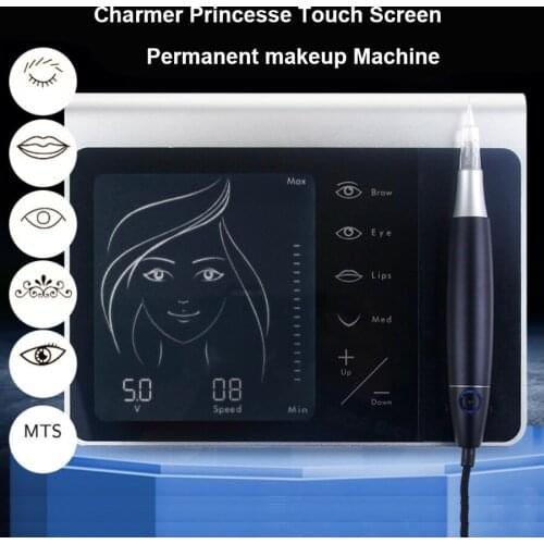 Charmer Princesse Touch Screen Permanent Makeup Machine Kit for Eyebrow Lip Eyeliner Machine with Cartridge Neeldes