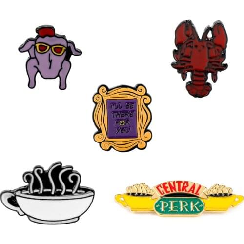 Friends TV Show Purple Yellow Door Pins Central Park Logo Backpack Pride Clothes Medal Bag Shirt Hat Badges Brooches Men Women