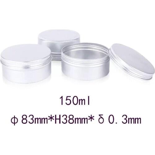 200pcs 83*38mm 150ml DIY Empty Aluminum Cream Cans Jars Tin Cosmetic Containers Crafts Pot Refillable Bottles Screw Thread Box
