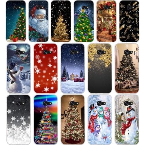 325FG Christmas holiday Tree New Year Soft Silicone Tpu Cover phone Case for Samsung j3 j5 j7 2016 2017 j330 j2 j6 Plus 2018