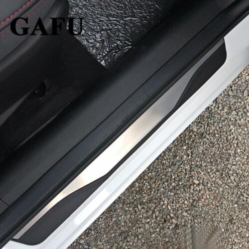 For Kia Stonic 2018 2019 2020 Stainless Door Sills Sticker Kick Plates Protector Car Styling Accessories Silvery 4pcs