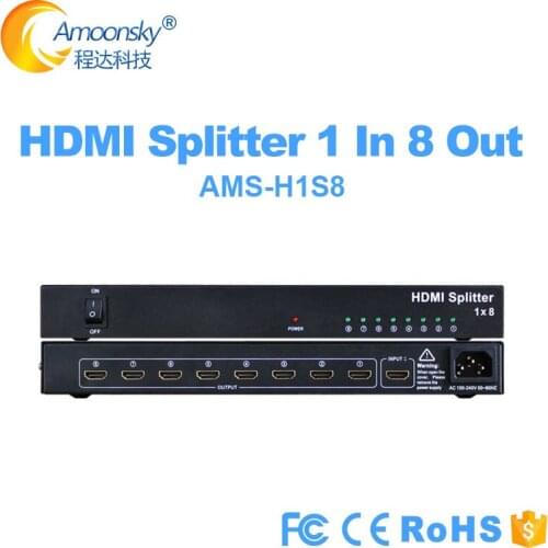 4K*2K 30Hz Splitter UHD 3D HD HDMI Splitter 1X8 HDMI Splitter 1080p Switcher Distributor Amplifie for IPTV Mi-Box PS3 Xbox