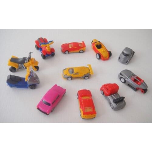 50pcs/lot many different kinds of assembly car motorcycle model 3.5-4.5cm, pvc car model, hot sale kids toy,birthday gift