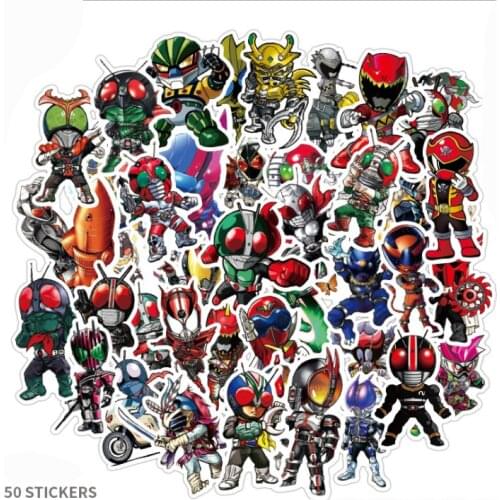 50Pcs Kamen Rider Japanese Adventure Stickers For Motorcycle Luggage Skateboard Bicycle Fridge Waterproof Anime Stickers