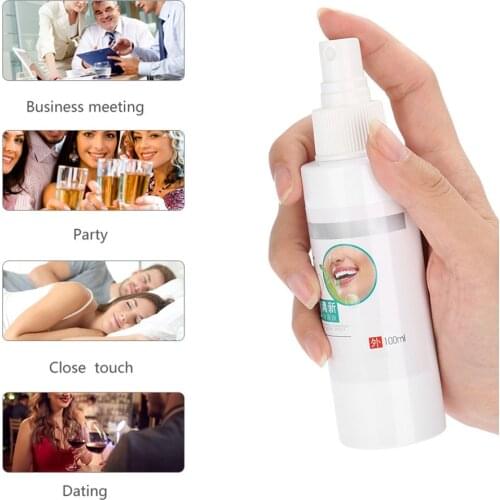 100ml Fresh Breath Mouth Spray Antibacterial Oral Care Spray Teeth Whitening Artifact Improve Smell Mouth Sore Throat Hoarseness