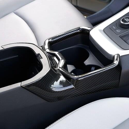 Auto Accessory Front Seat Water Bottle Cup Holder Cover Trim For TOYOTA RAV4 RAV 4 XA50 2019 2020 2021 ABS MATTE CARBON FIBER