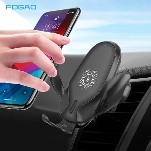 FDGAO 15W Fast Car Wireless Charger Gravity Sensor Car Phone Holder For IPhone 11 Pro SE 2 XS MAX XR X 8 Samsung S8 S9 S10 S20