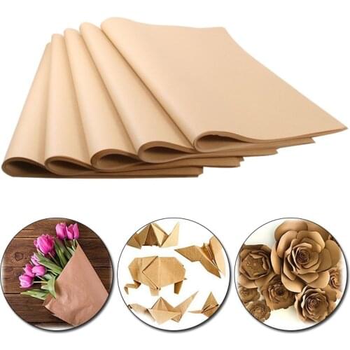 5Pcs Vintage Kraft Flower Paper Solid Color Retro Style Diy Bouquet Flower Shop Gift Paper Wrap Florist Bouquet Wrapping Paper