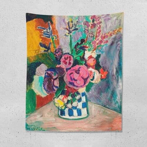 Flower Paintings Tapestry Wall Hanging Beach Mat Polyester Blanket Yoga Mat Home Bedroom Art Carpet Wall Hanging Decor