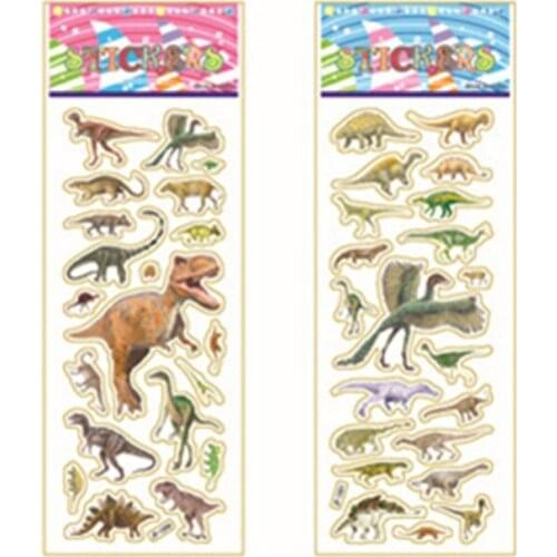 For kids toys home wall decor cartoon mini fridge laptop 10pcs Random 3D dimensional Jurassic dinosaur stickers