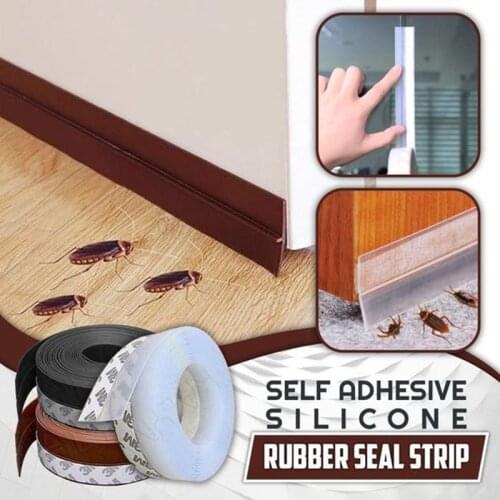 5M Door Bottom Sealing Strips Weather Window Rubber Seal Weatherstrip Windproof Dust Self Adhesive Door Windshield Sealing Tape