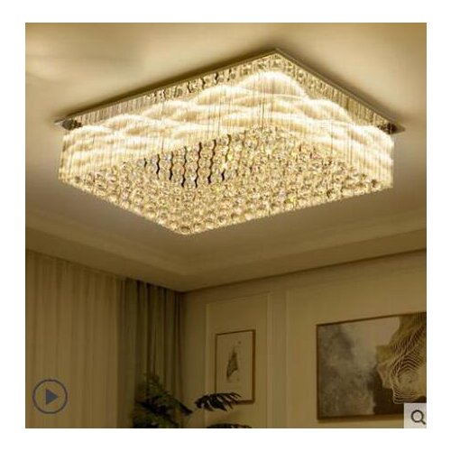 Crystal lamp living room ceiling lamp rectangular modern minimalist atmosphere home hall bedroom restaurant room lamp led lamps
