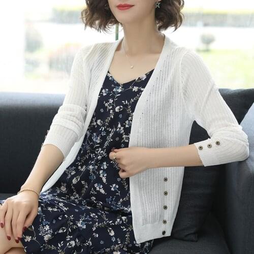 Summer Female Hollow Thin Knit Cardigan Elegant Lady See Through Hollow Knit Outwear Free Shipping