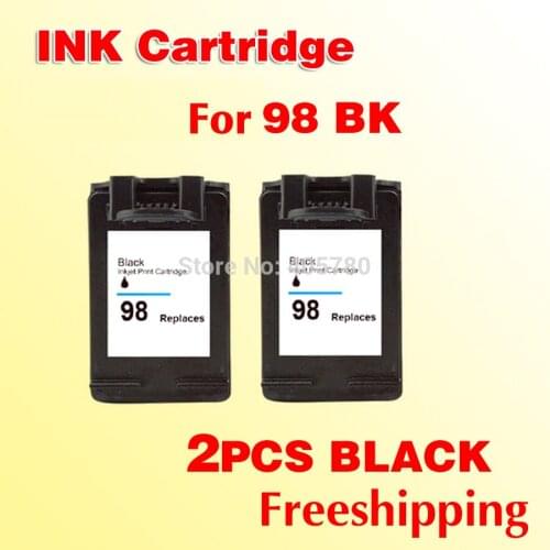 2pcs black ink cartridge compatible for hp98 C9364WN for 98 5940/5940xi /2575/8050/C4180/ 6310 printer